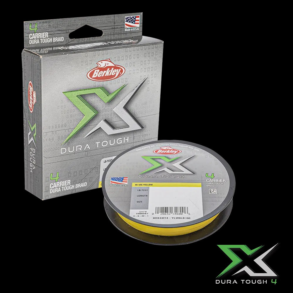 BERKLEY X DURA TOUGH 4 HI-VIZ 20LB YELLOW 150M