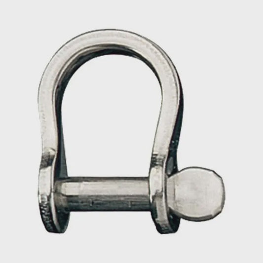 Stainless Steel Bow Shackle, 3/16" Pin, Coined Head