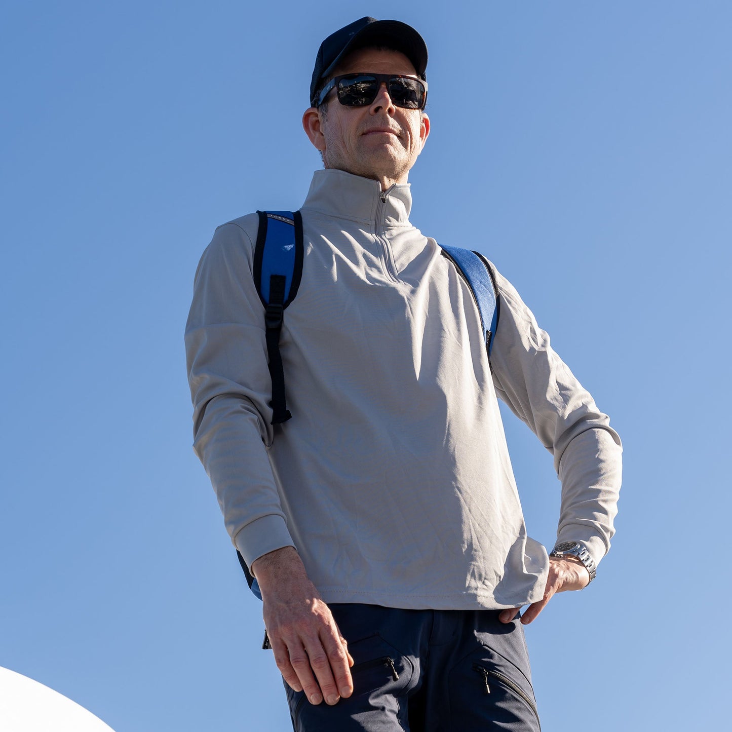 Signature Long Sleeve Polo - Light Grey