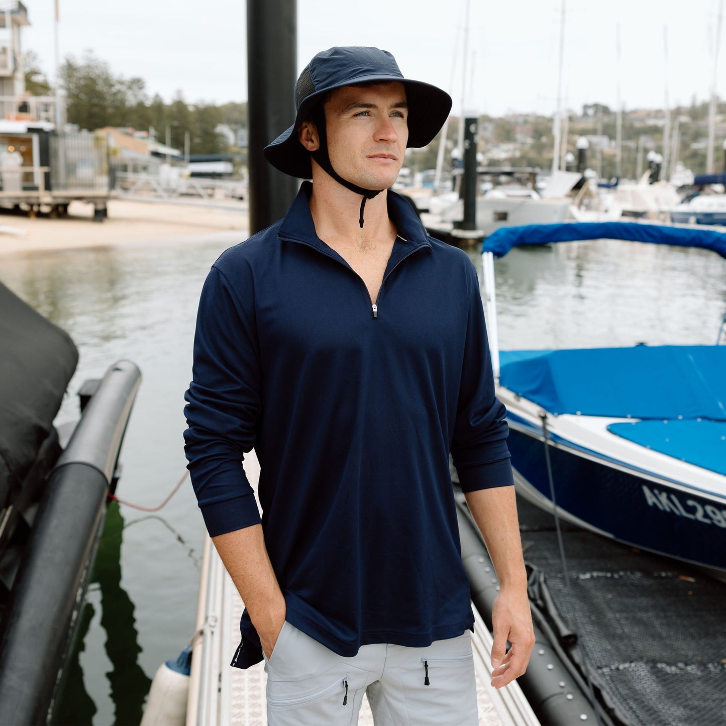 Signature Long Sleeve Polo - Navy