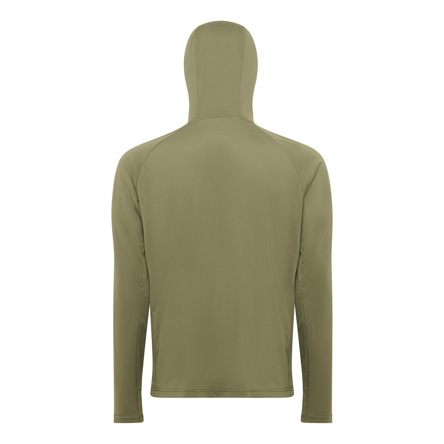 Burke Hooded Sun Shirt with built-in neck gaiter - army green - product back