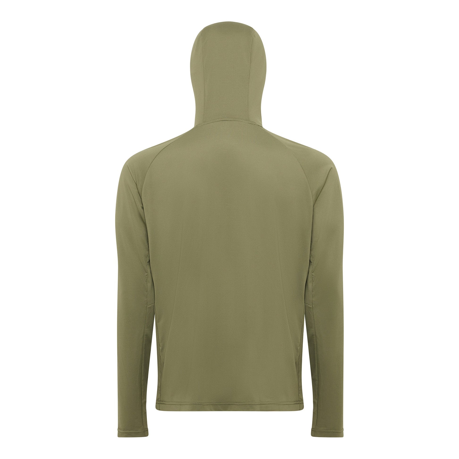 Burke Hooded Sun Shirt with built-in neck gaiter - army green - product back