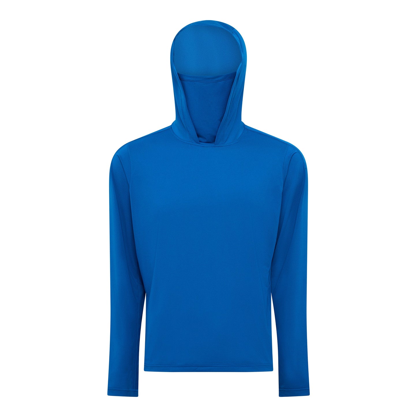 Burke Hooded Sun Shirt with built-in neck gaiter - blue - product front